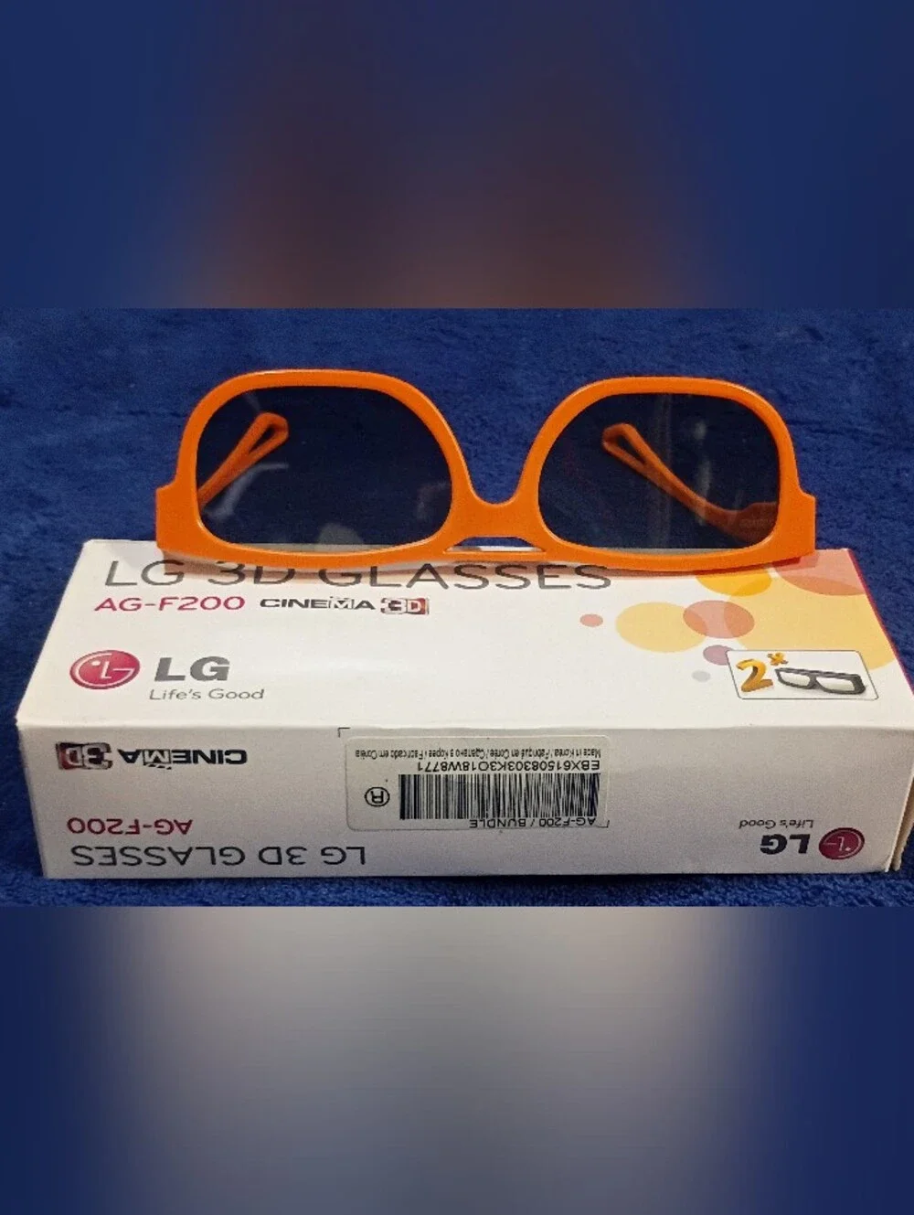 LG 3D Glasses AG-F200 Orange & White Pair